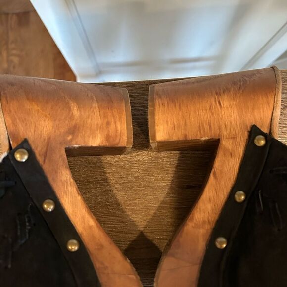 Anthropologie x Five Worlds wooden suede Amelia clogs size 9/ msrp $228 - Picture 6 of 10